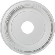 Ekena Millwork Traditional PVC Ceiling Medallion (Fits Canopies up to 9 1/2"), 16"OD x 3 1/2"ID x 1 3/8"P CMP16TR